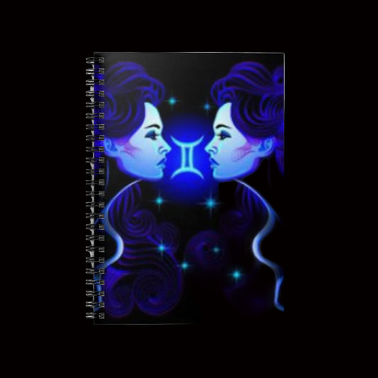 Bleu Aura: Gemini Spiral Notebook - Ruled Line - AetherLux.Shop