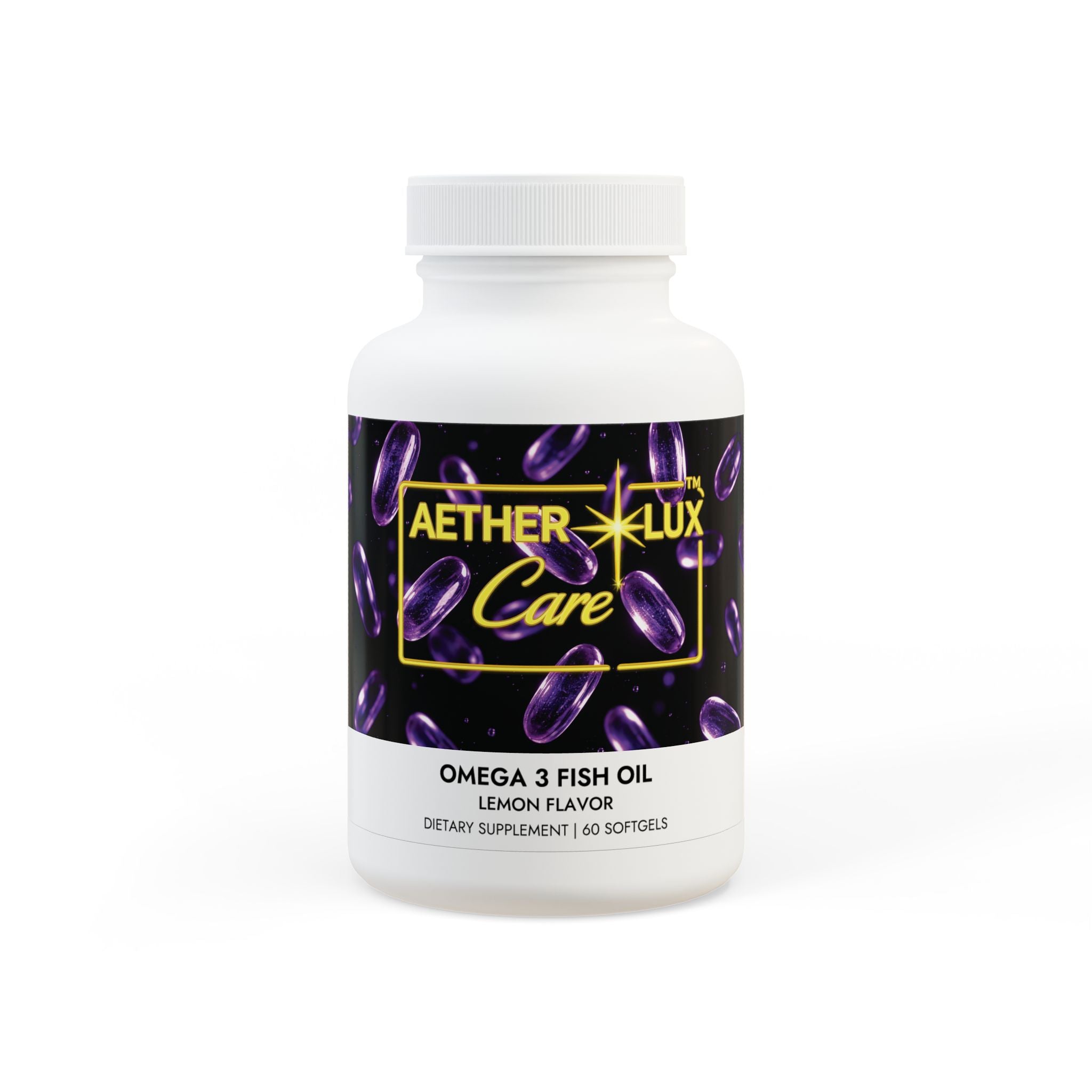 AetherLux Omega 3 Fish Oil Supplement (60 Softgels)