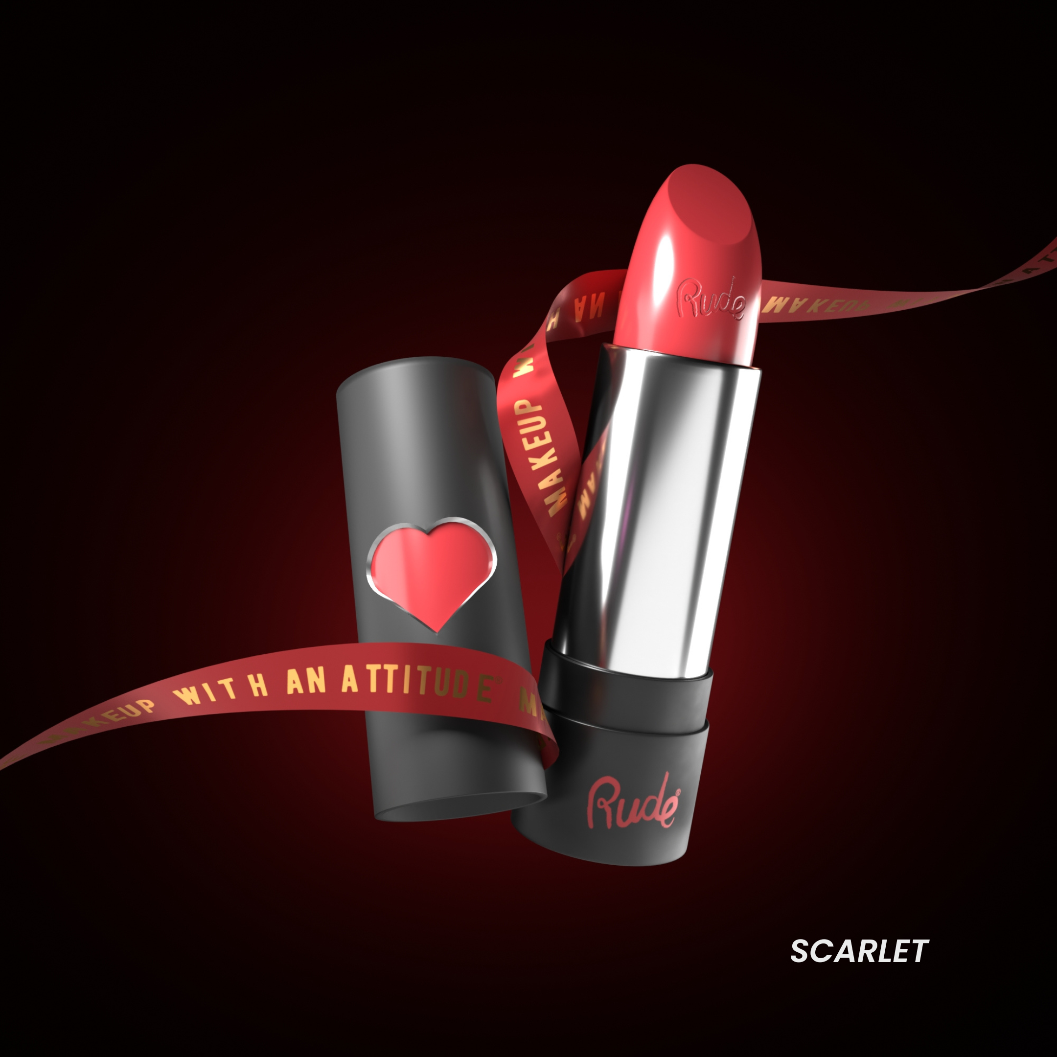 RUDE Hydro Shine Moisturizing Lipstick - Scarlet by VYSN