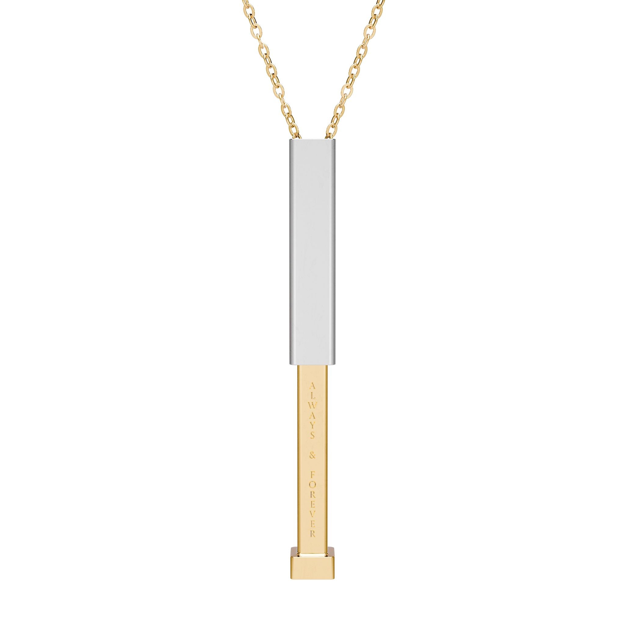 Hidden Message Sliding Bar Necklace — Engravable Blank Pendant
