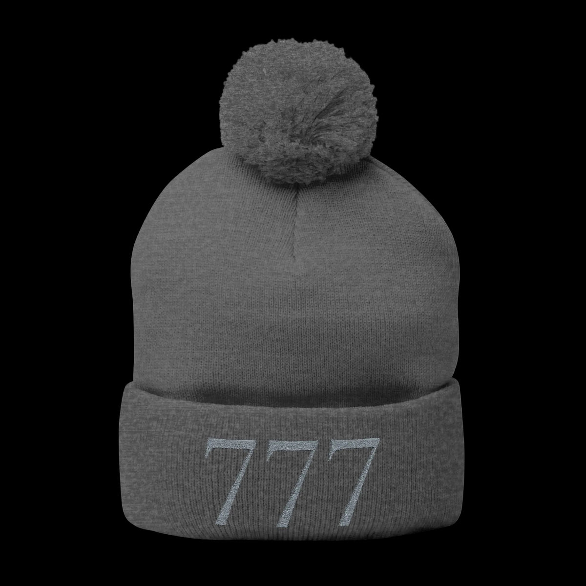 777 Pom-Pom Knit Cap — Graphite - AetherLux.Shop