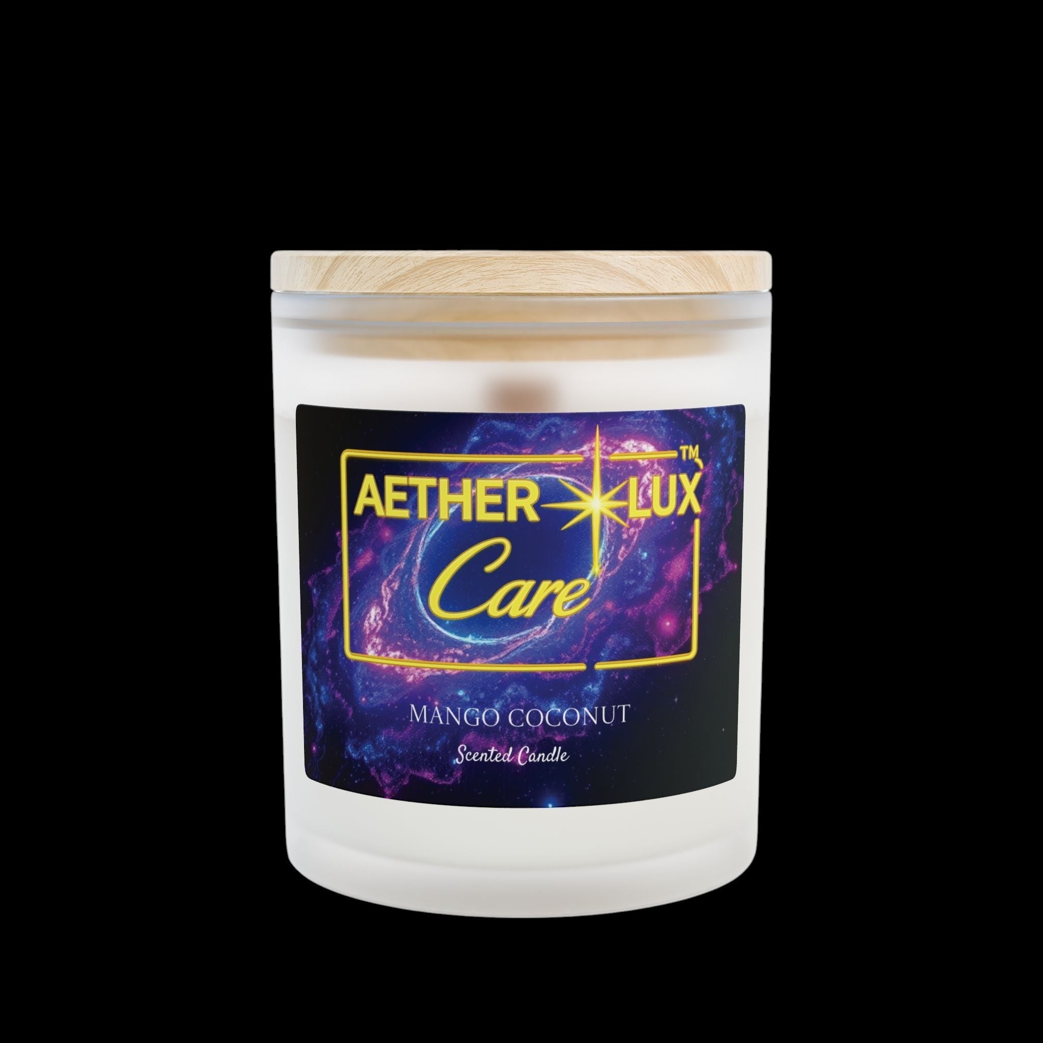 Mango Coconut Frosted Glass Candle, 11oz by Printify