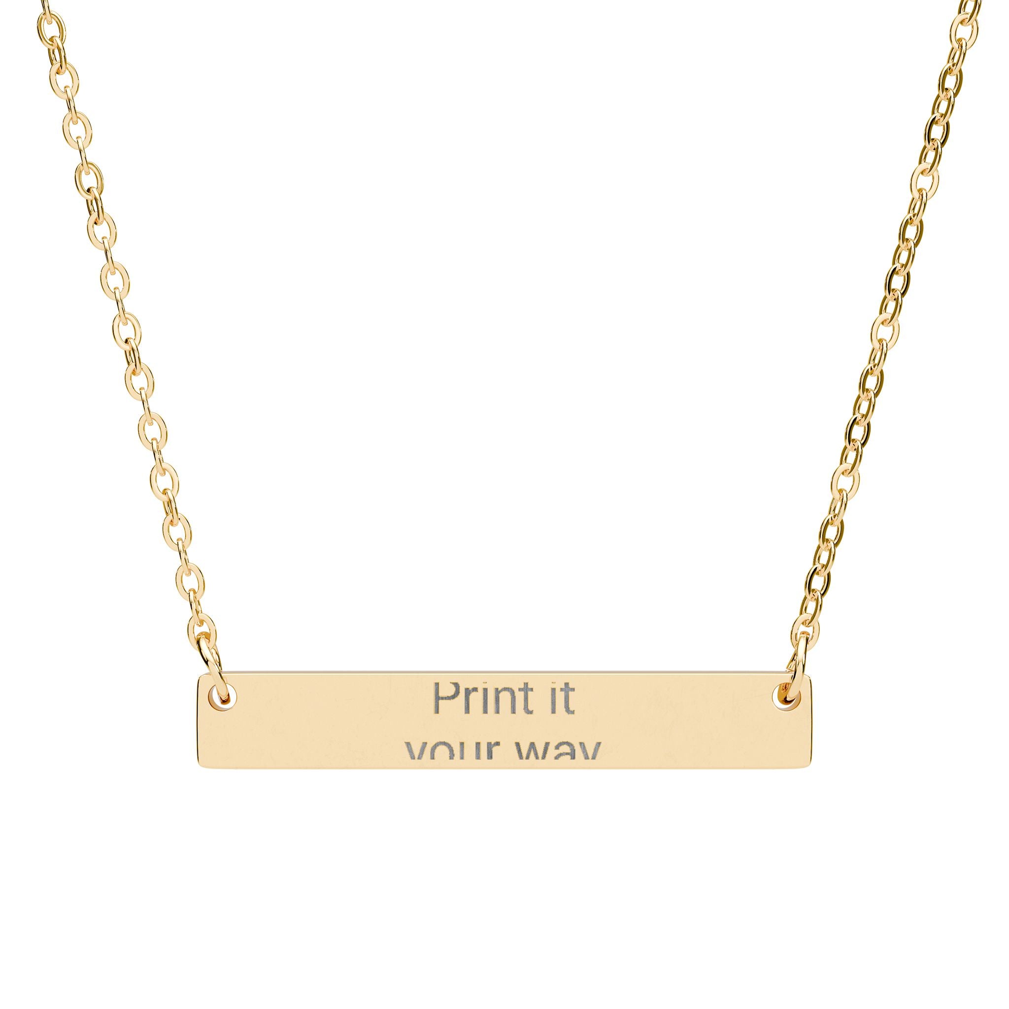 Horizontal Bar Necklace (Engraving)