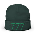 '777' Knit Beanie — Hunter Green