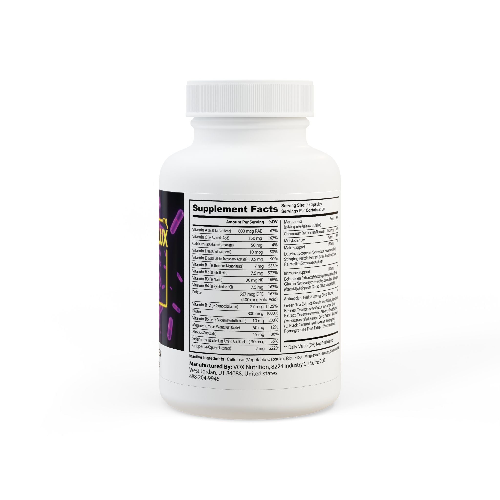 AetherLux Multivitamin for Men Supplement (60 Capsules)