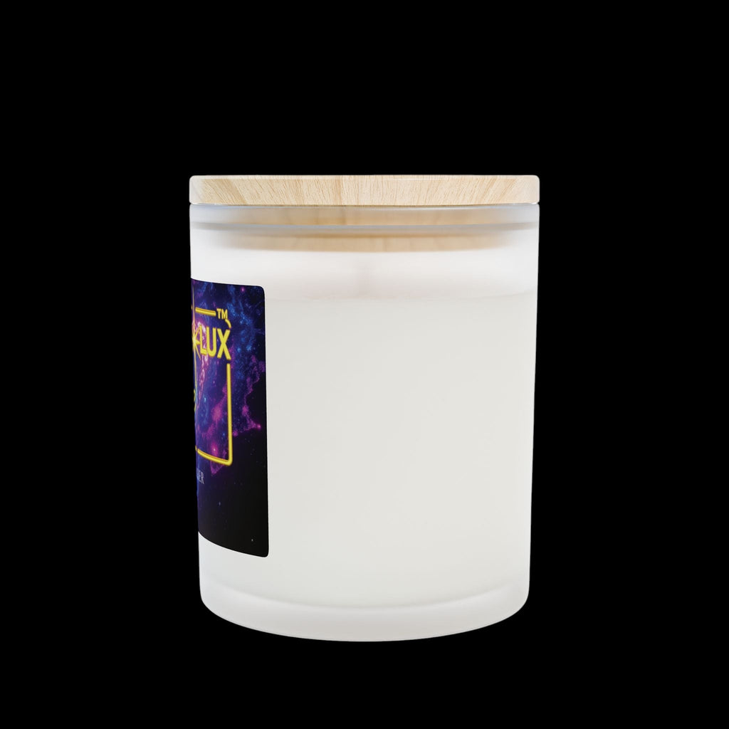 Oakmoss & Amber Frosted Glass Candle, 11oz by Printify