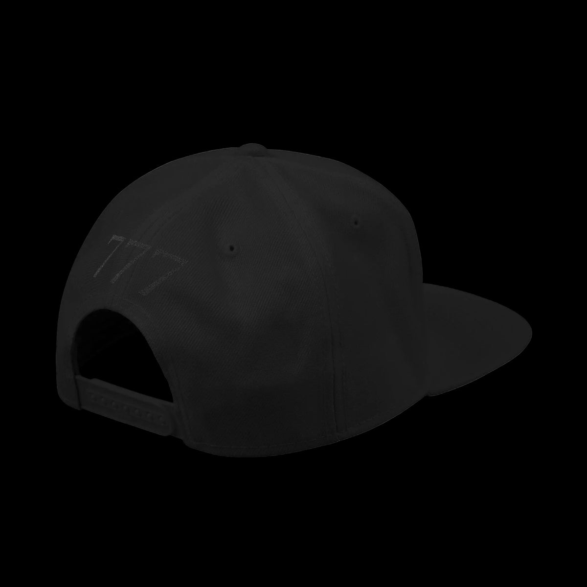 Black Distressed '777 Embroidered Snapback Hat - AetherLux.Shop