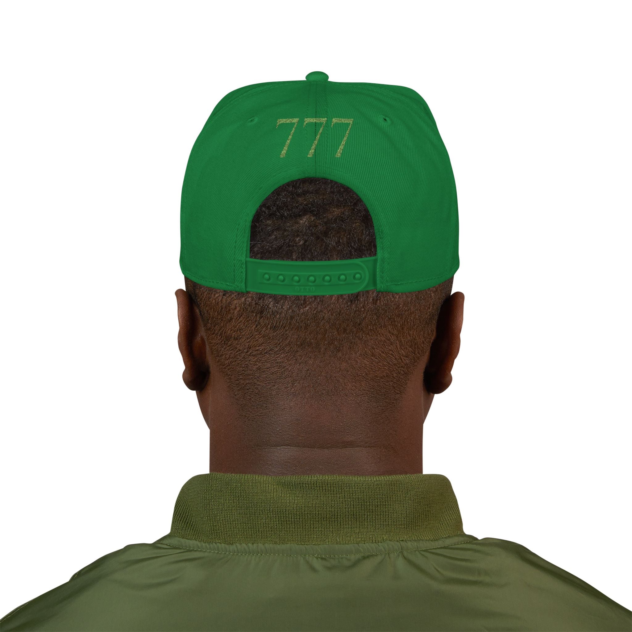 Kelly Green Distressed '777 Embroidered Snapback Hat