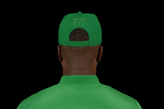 777 Embroidered Snapback Hat - Kelly Green - AetherLux.Shop