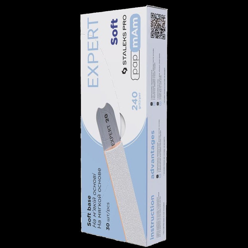 DISPOSABLE FILES PAPMAM FOR STRAIGHT NAIL FILE (SOFT BASE) EXPERT 20 (30 PCS) DFCE-20 W- STALEKS™ by kvadrat store