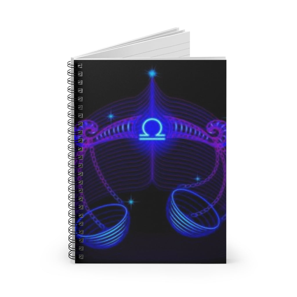 Bleu Aura: Libra Spiral Notebook - Ruled Line