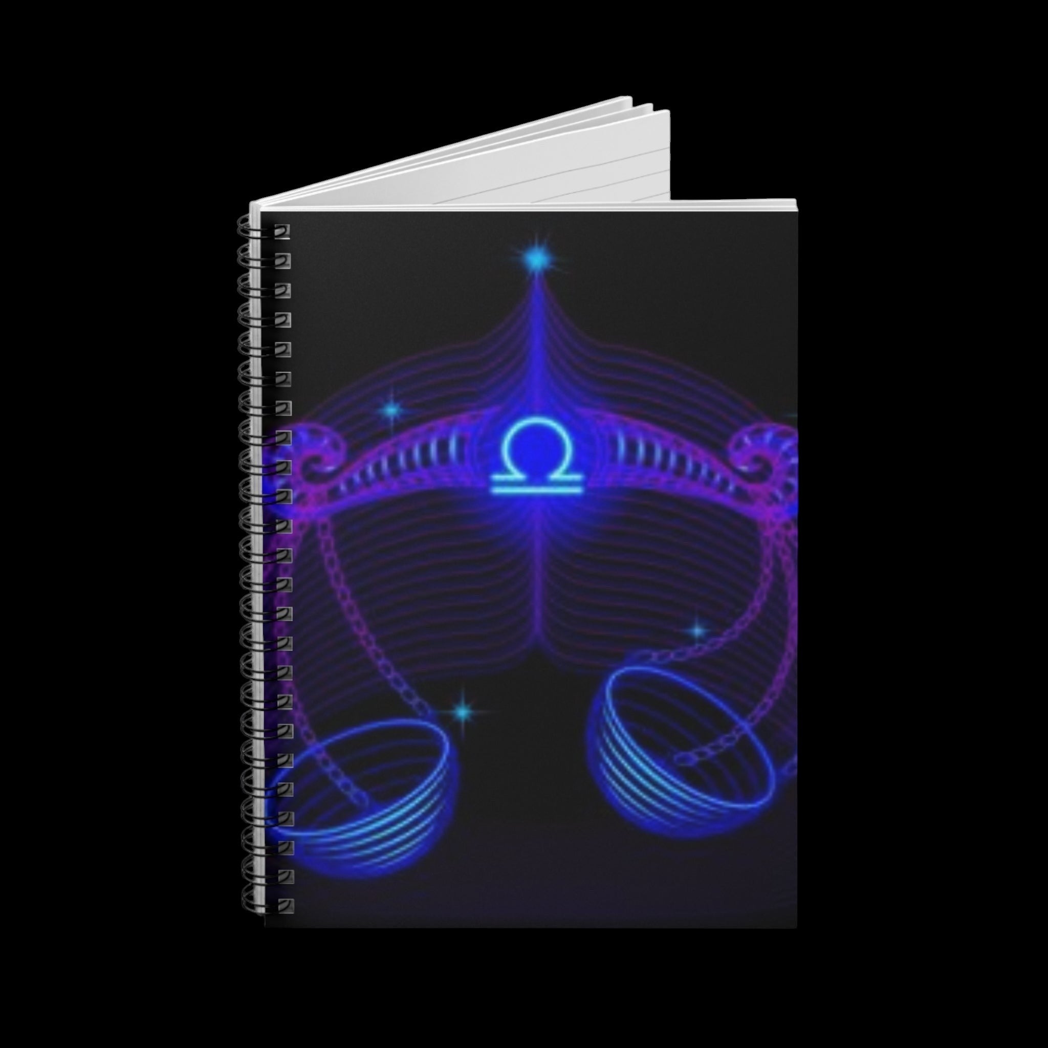 Bleu Aura: Libra Spiral Notebook - Ruled Line by Printify