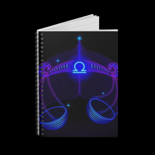 Bleu Aura: Libra Spiral Notebook - Ruled Line - AetherLux.Shop