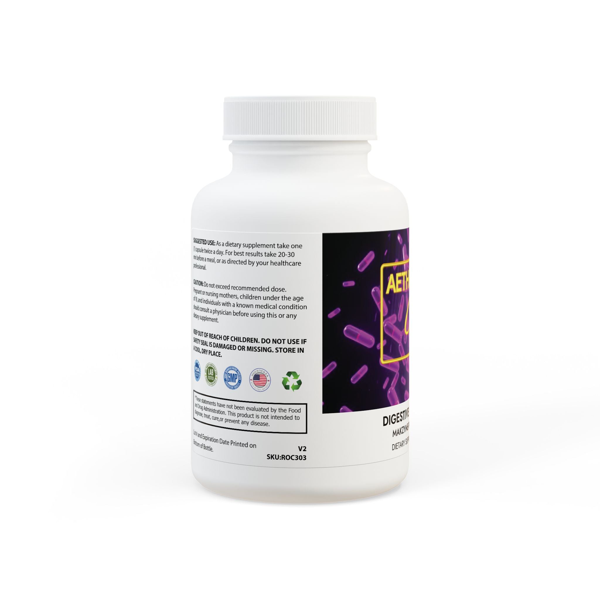 AetherLux Digestive Enzyme Blend Supplement (60 Capsules)