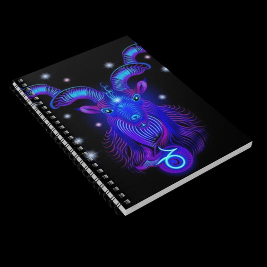 Bleu Aura: Capricorn Spiral Notebook - Ruled Line - AetherLux.Shop