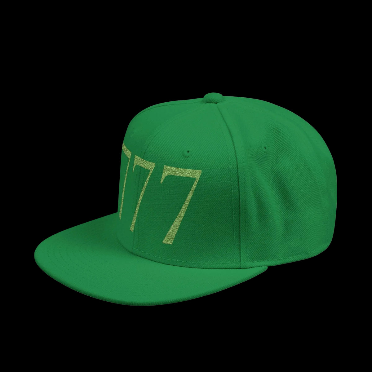 777 Embroidered Snapback Hat - Kelly Green - AetherLux.Shop