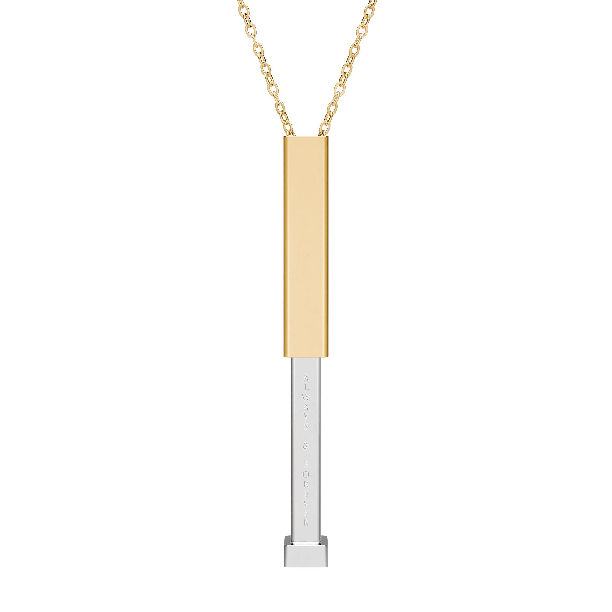 Hidden Message Sliding Bar Necklace — Engravable Blank Pendant