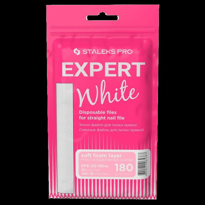 DISPOSABLE FILES FOR STRAIGHT NAIL FILE (SOFT BASE) EXPERT 20 (30 PCS) DFE-20 W- STALEKS™ by kvadrat store