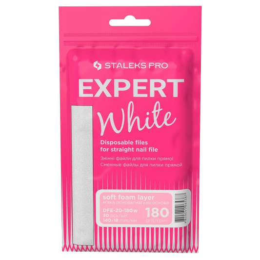 DISPOSABLE FILES FOR STRAIGHT NAIL FILE (SOFT BASE) EXPERT 20 (30 PCS) DFE-20 W- STALEKS™