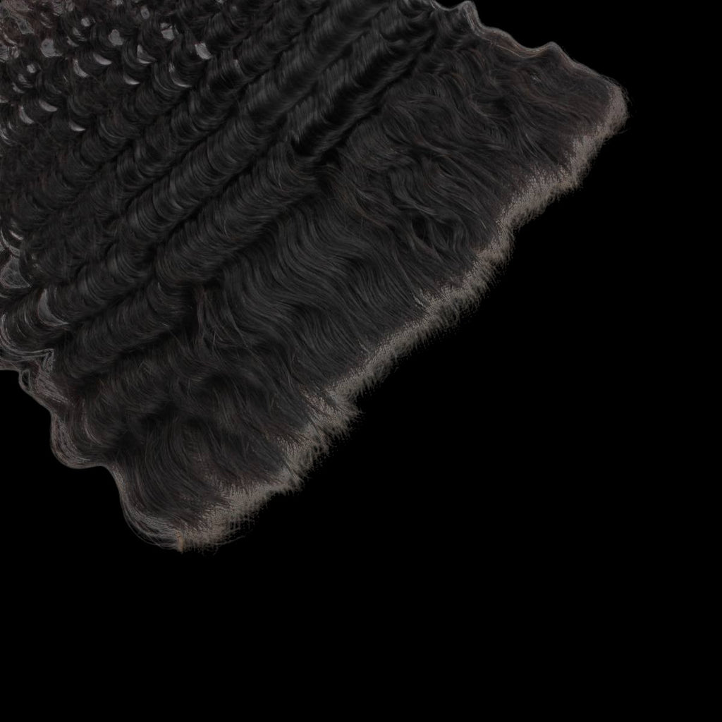 Deep Wave 13x4 Transparent Lace Human Hair Frontal by Private Label