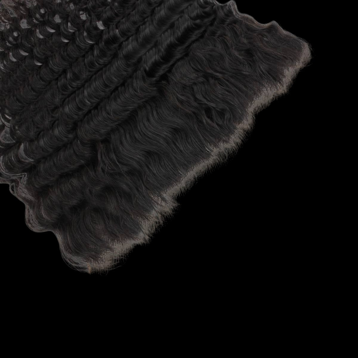 Deep Wave 13x4 Transparent Lace Human Hair Frontal by Private Label