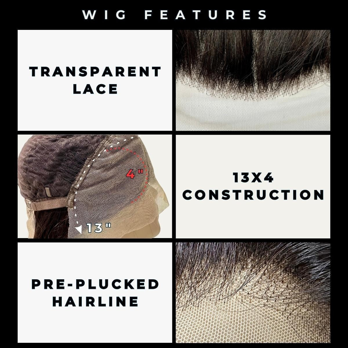 Deep Wave 13x4 Transparent Lace Front Human Hair Wig by Private Label