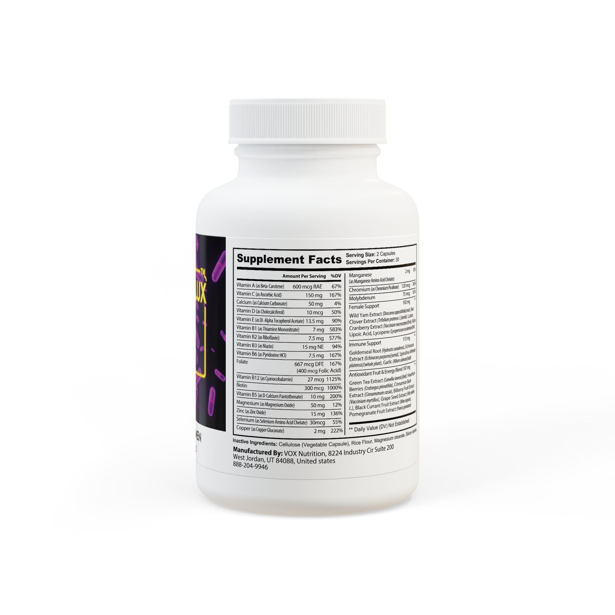 AetherLux Multivitamin for Women Supplement (60 Capsules)