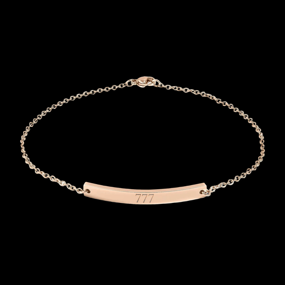 Engravable Curved Bar Anklet — Personalized Minimalist Chain - AetherLux.Shop