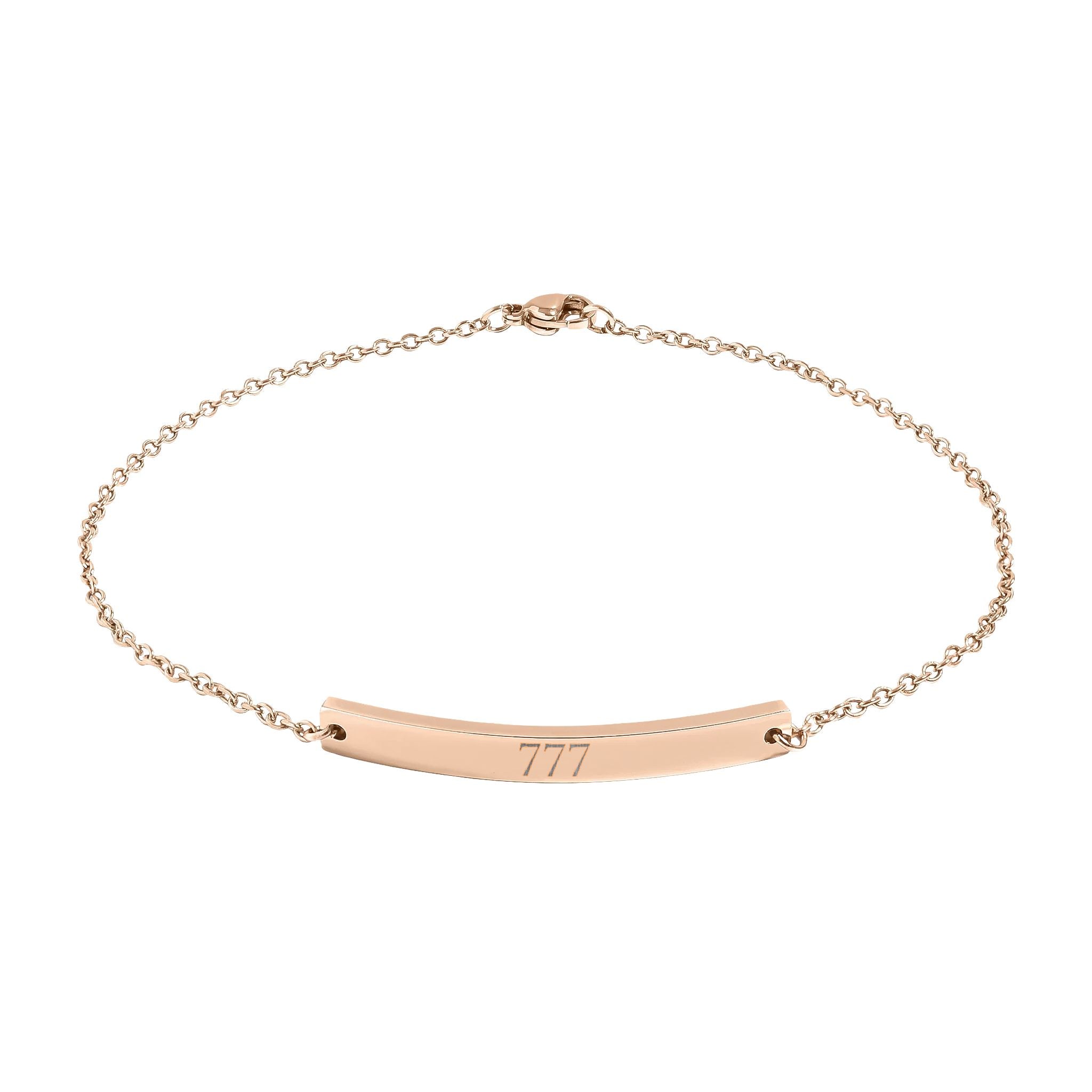 Engravable Curved Bar Anklet — Personalized Minimalist Chain