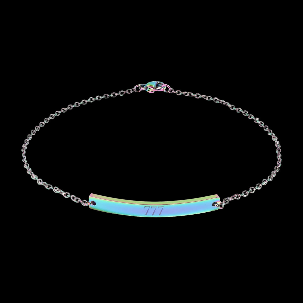 Engravable Curved Bar Anklet — Personalized Minimalist Chain - AetherLux.Shop