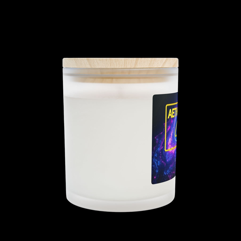 Vanilla Bean Frosted Glass Candle, 11oz by Printify