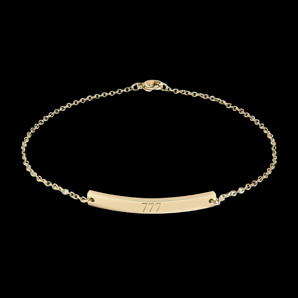 Engravable Curved Bar Anklet — Personalized Minimalist Chain - AetherLux.Shop