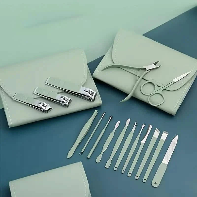 16-Pieces: Nail Clippers Manicure Tool Set with Portable Travel Case by DailySale