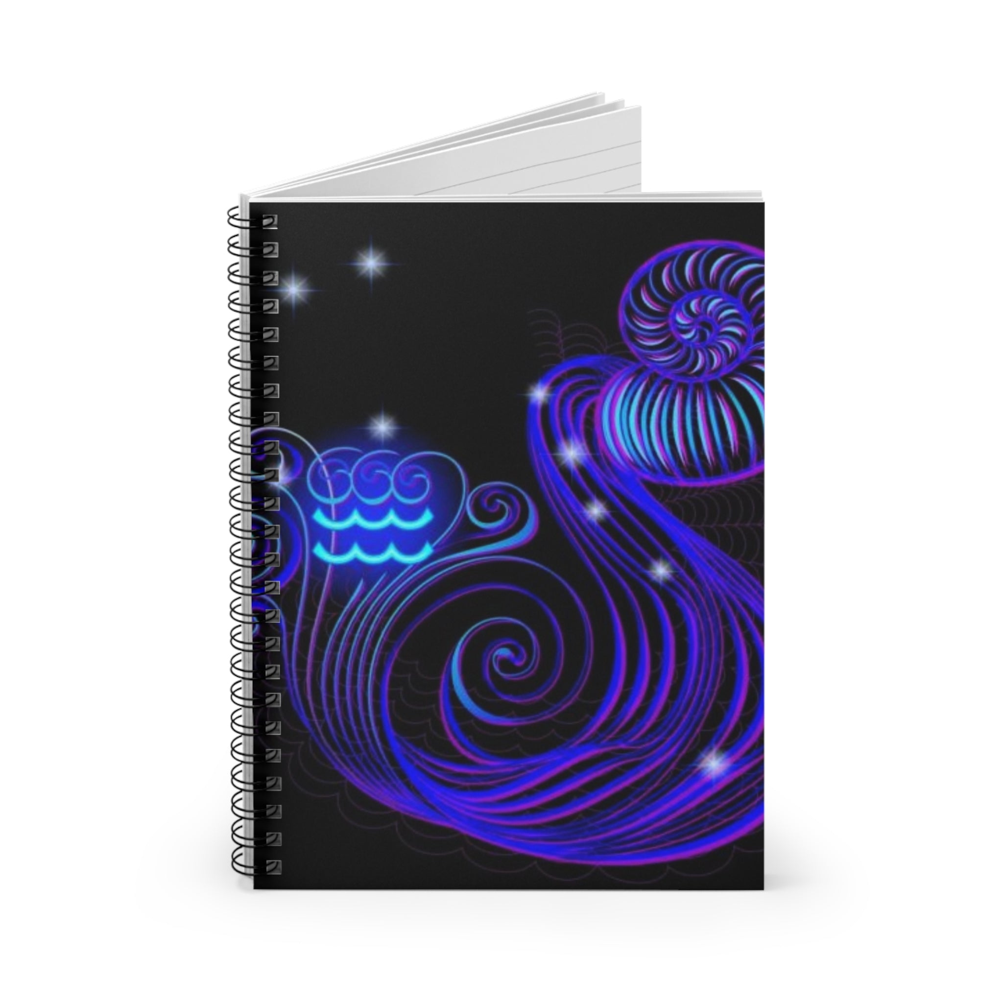 Bleu Aura: Aquarius Spiral Notebook - Ruled Line