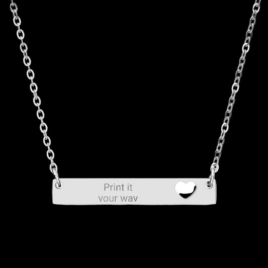 Cutout Heart Bar Necklace (Engraving) - AetherLux.Shop