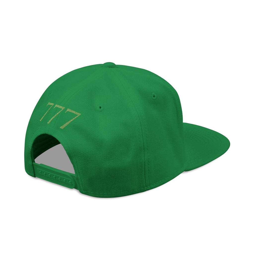 Kelly Green Distressed '777 Embroidered Snapback Hat
