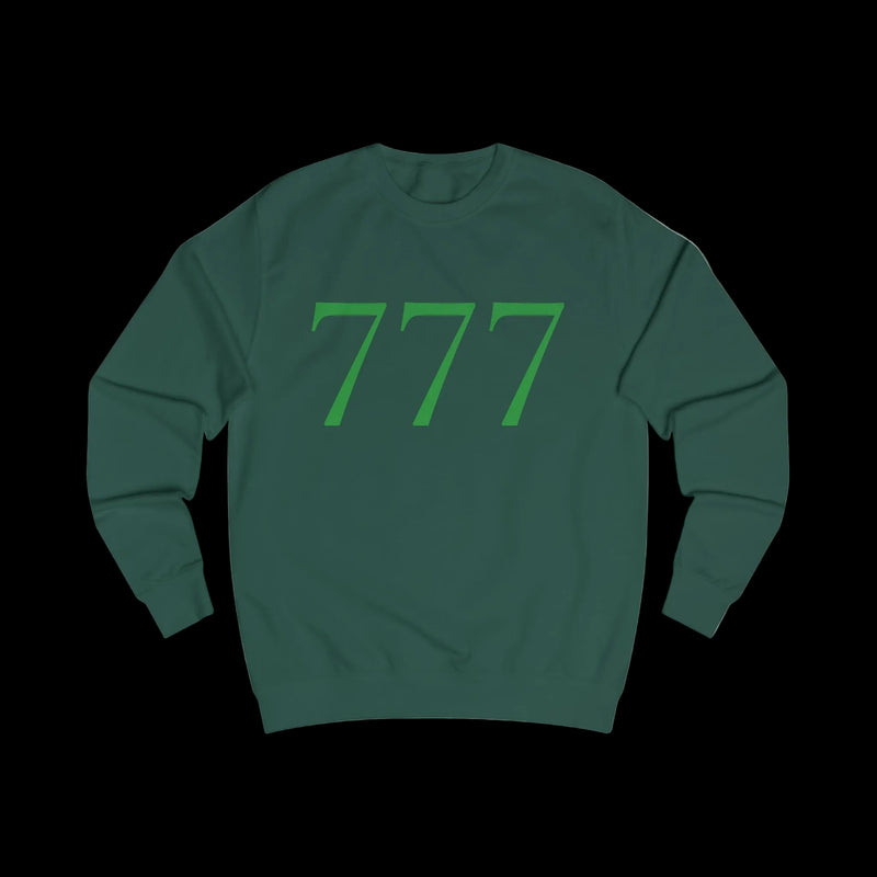 777 Minimalist Sweatshirt — Hunter Green by Printify