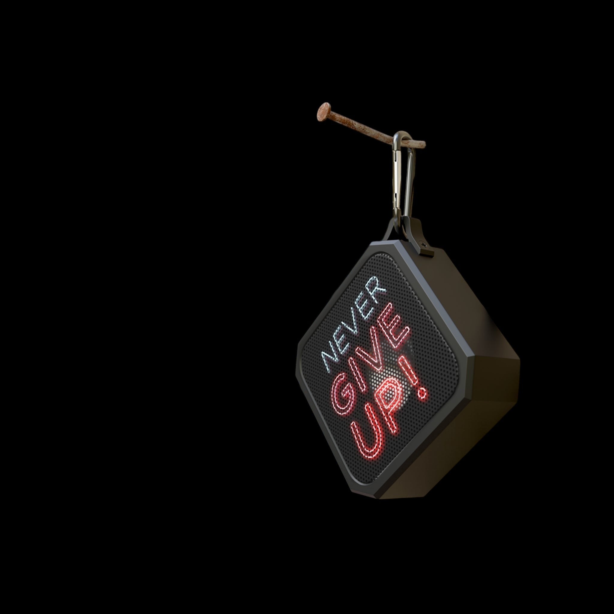Never Give Up! Outdoor Bluetooth Speaker by Printify