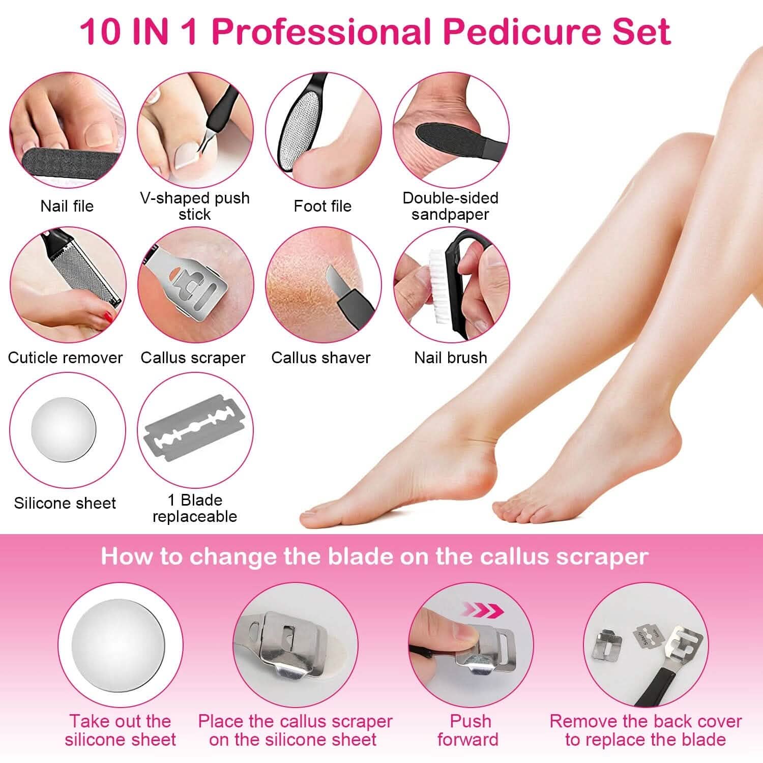 17-Pieces Set: Electric Foot Callus Remover with Vacuum Foot Grinder Rechargeable by DailySale