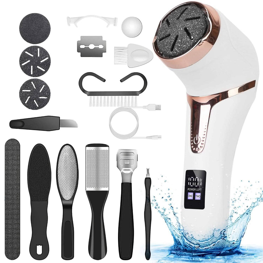 17-Pieces Set: Electric Foot Callus Remover with Vacuum Foot Grinder Rechargeable by DailySale
