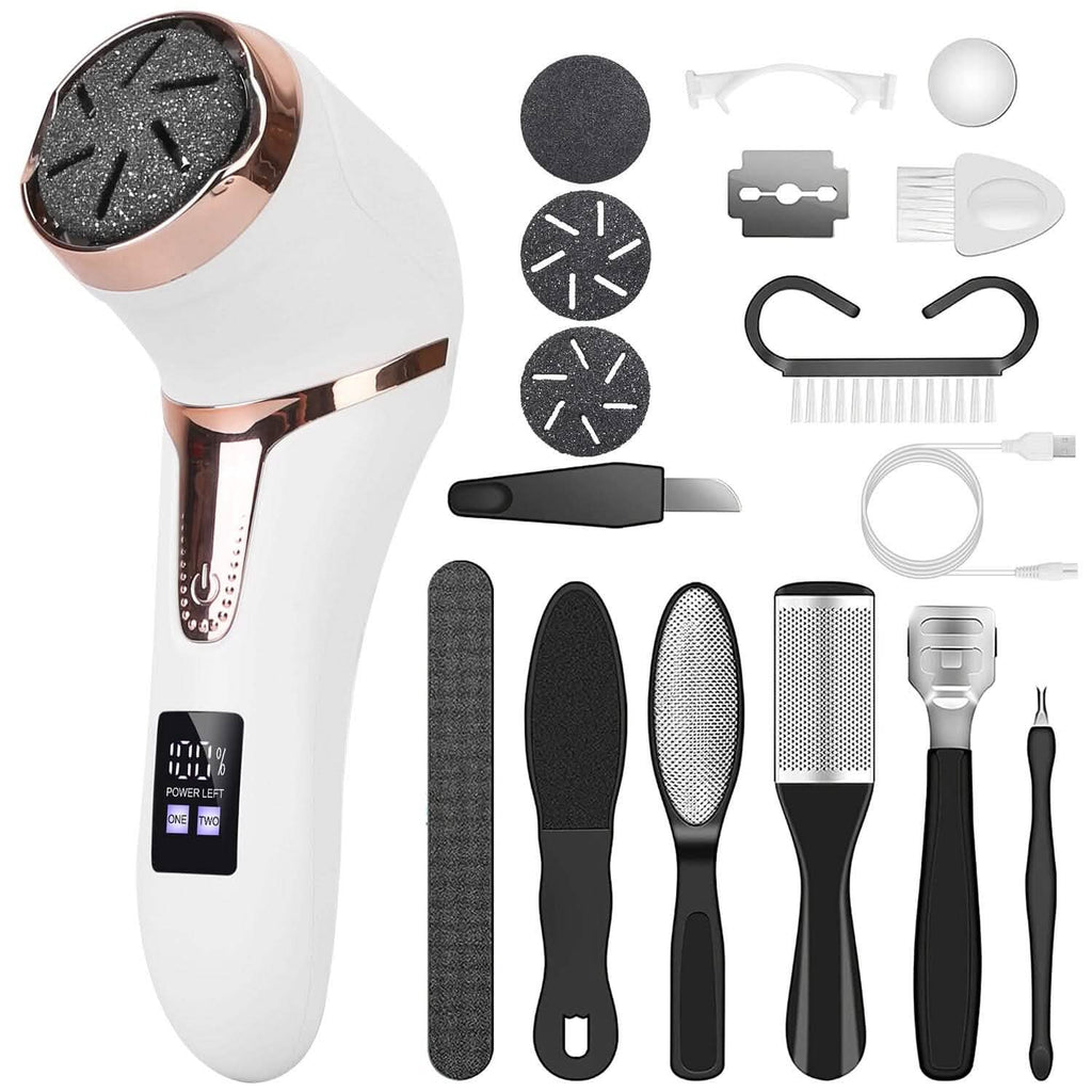 17-Pieces Set: Electric Foot Callus Remover with Vacuum Foot Grinder Rechargeable by DailySale