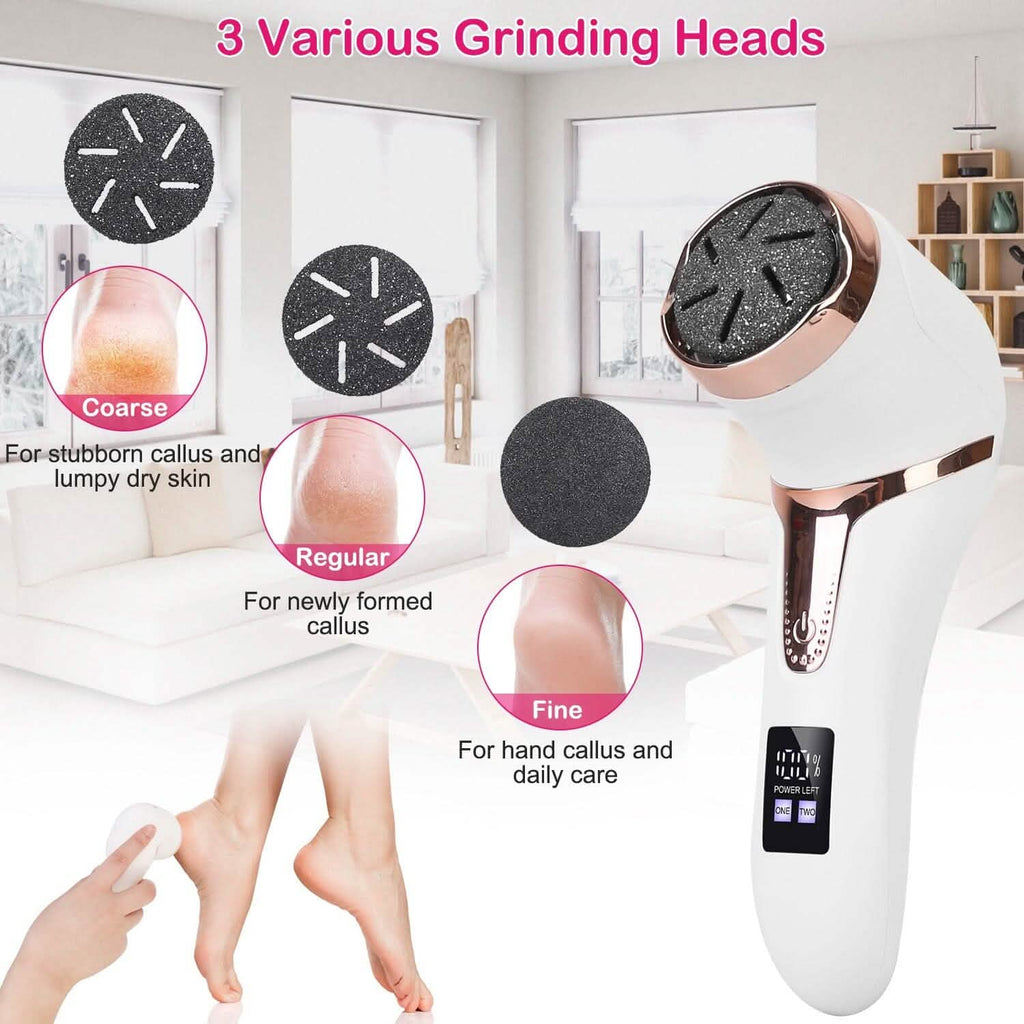 17-Pieces Set: Electric Foot Callus Remover with Vacuum Foot Grinder Rechargeable by DailySale