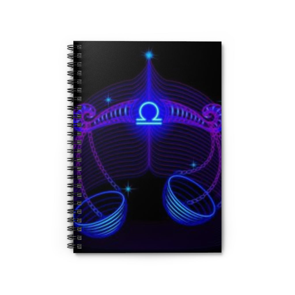 Bleu Aura: Libra Spiral Notebook - Ruled Line