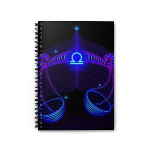 Bleu Aura: Libra Spiral Notebook - Ruled Line by Printify