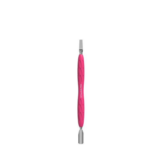 Manicure Pusher With Silicone Handle "Gummy" UNIQ 10 TYPE 5 (Narrow Rounded Pusher + Wide Blade) PQ-10/5- STALEKS