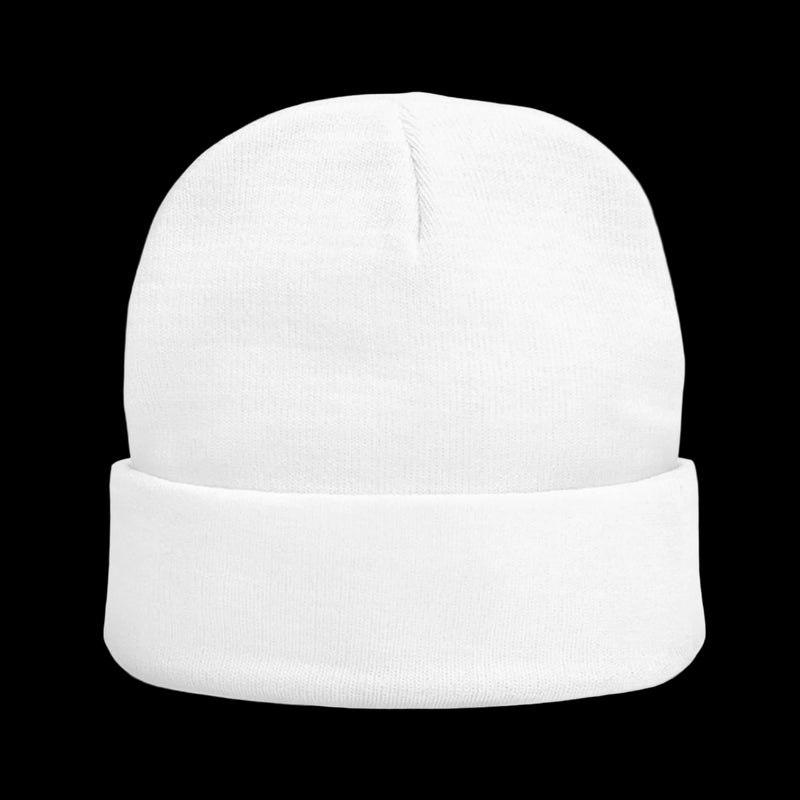 777 Knit Beanie — White by Printify