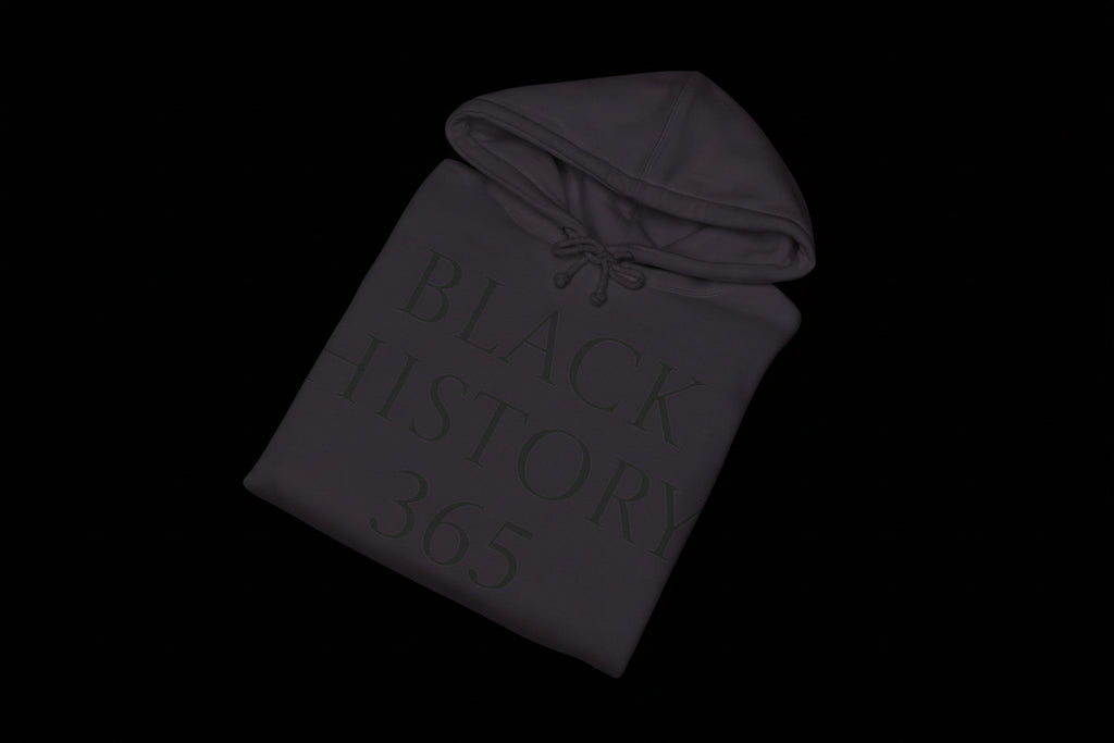 Black hoodie with 'Legacy' branding on a white background