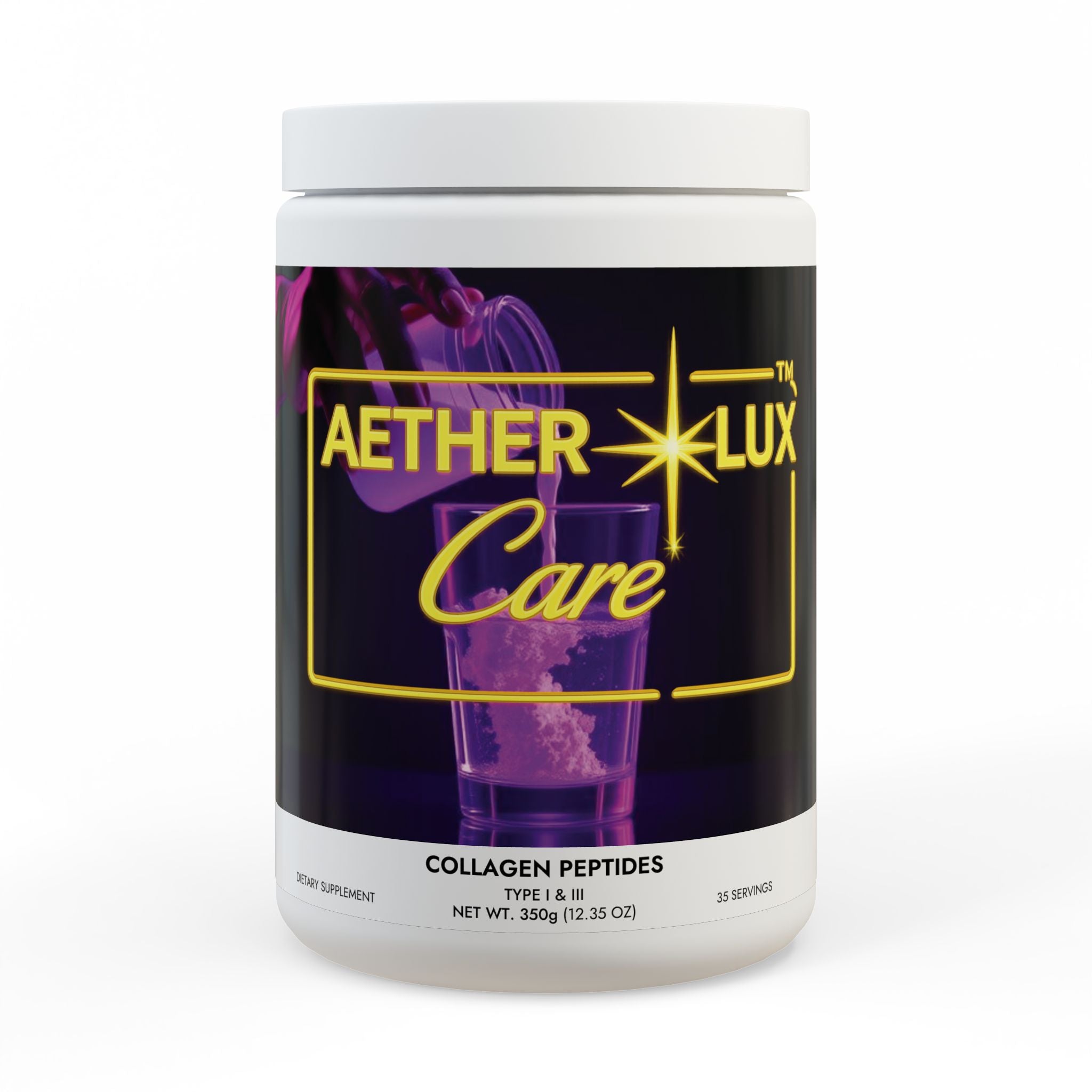AetherLux Collagen Peptides Type I & III Supplement (350g, 12.3oz)