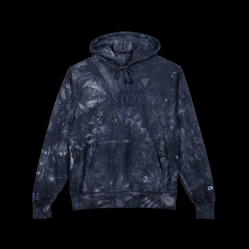 Tie-dye hoodie with 'Kisses' text on a white background