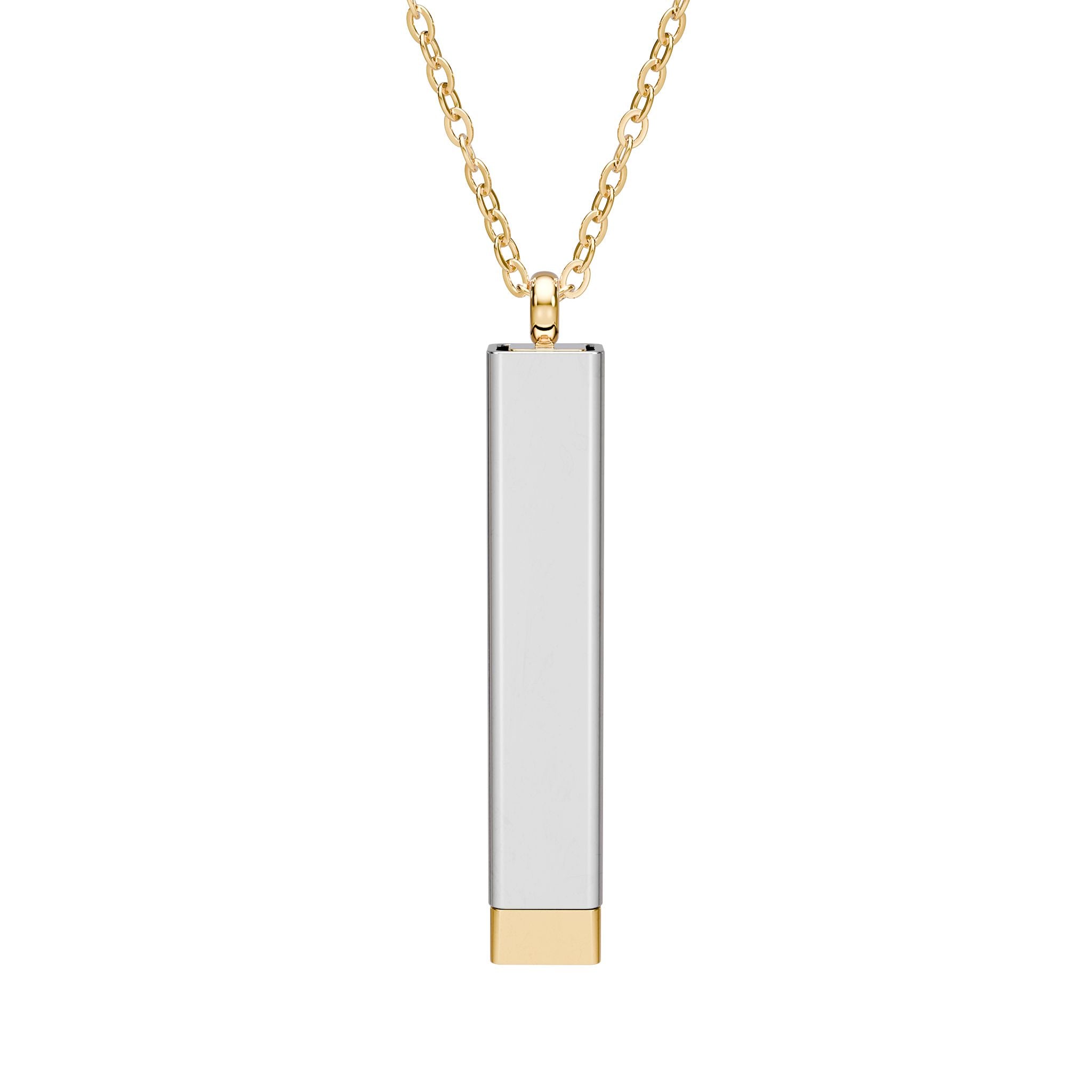 Hidden Message Sliding Bar Necklace — Engravable Blank Pendant